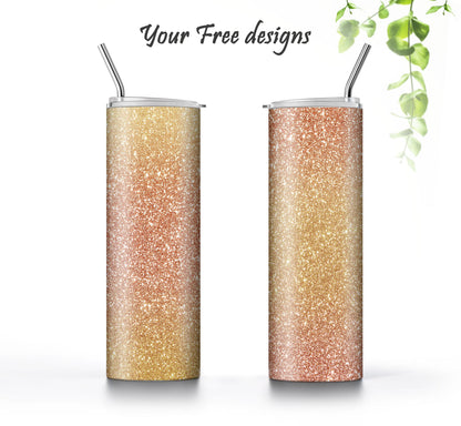 Silver, Gold, and Rose Gold Glitter Sublimation Designs for 20oz Tumbler