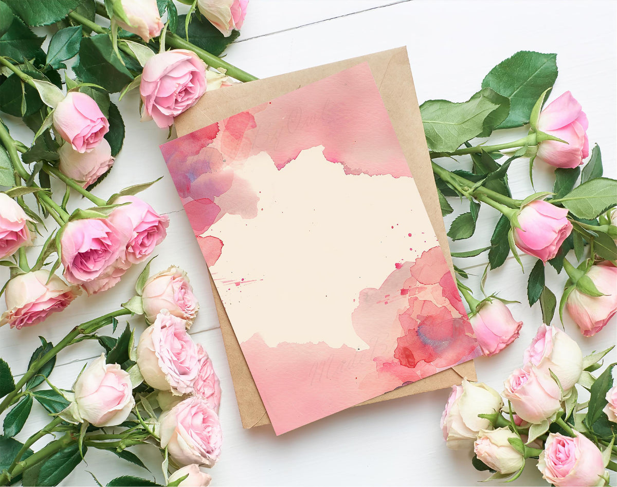 Blush Pink Floral Watercolor Background, Digital Download