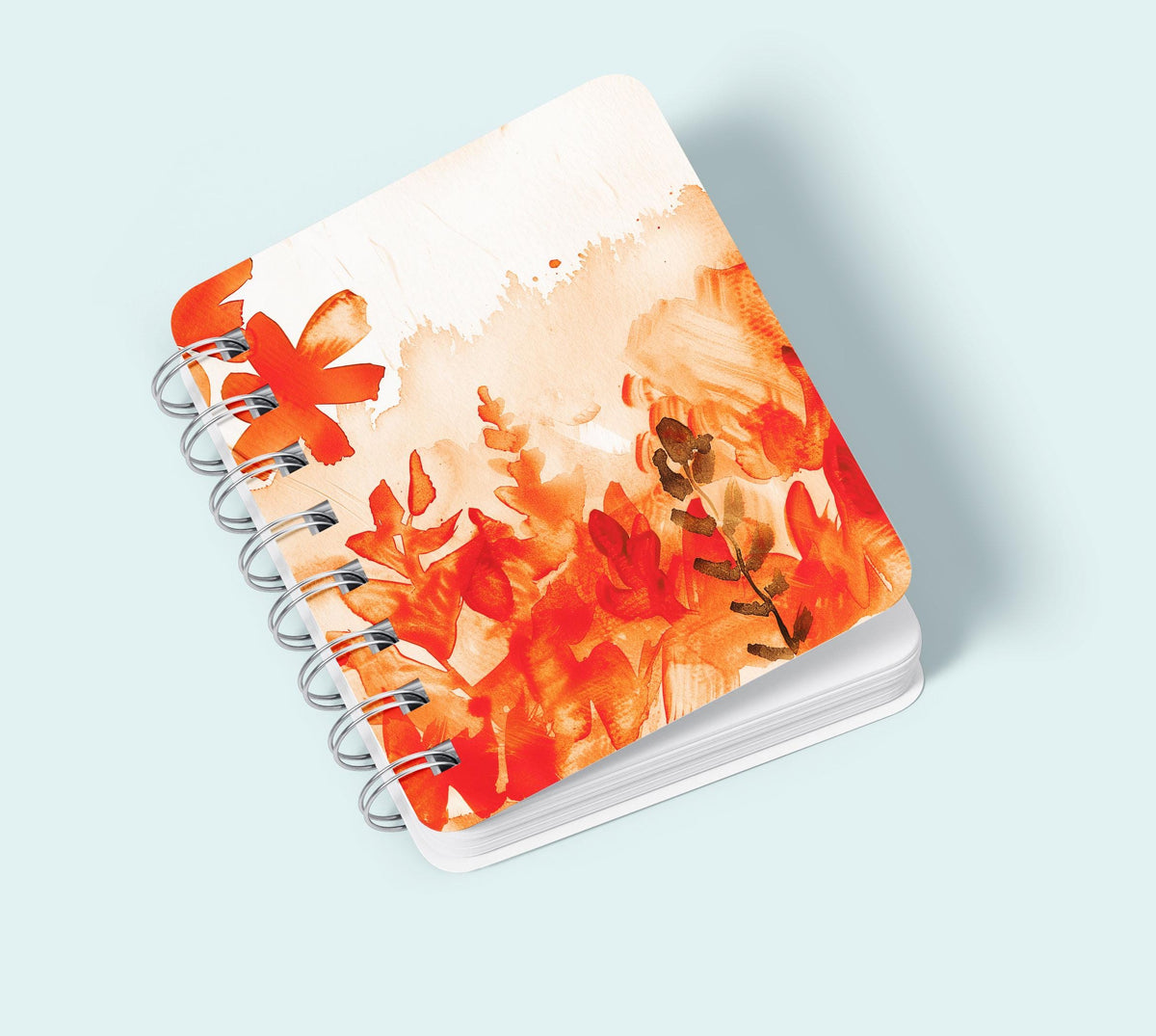 Warm Red Floral Watercolor Background, Warm Botanical Design