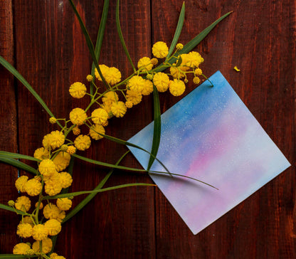 Blue and Pink Watercolor Background, Speckled Pastel Texture