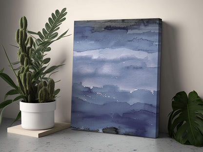 Navy Blue Watercolor Background, Seamless Digital Download