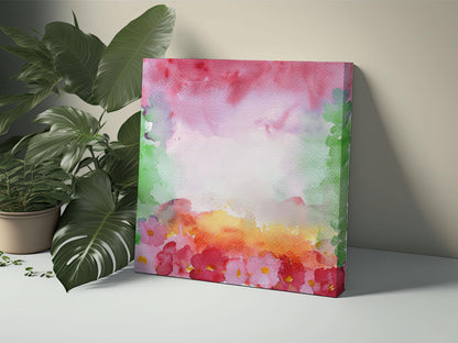 Rainbow Floral Watercolor Background, Digital Download