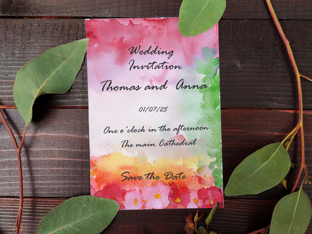Rainbow Floral Watercolor Background, Digital Download