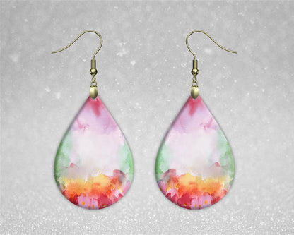 Rainbow Floral Watercolor Background, Digital Download