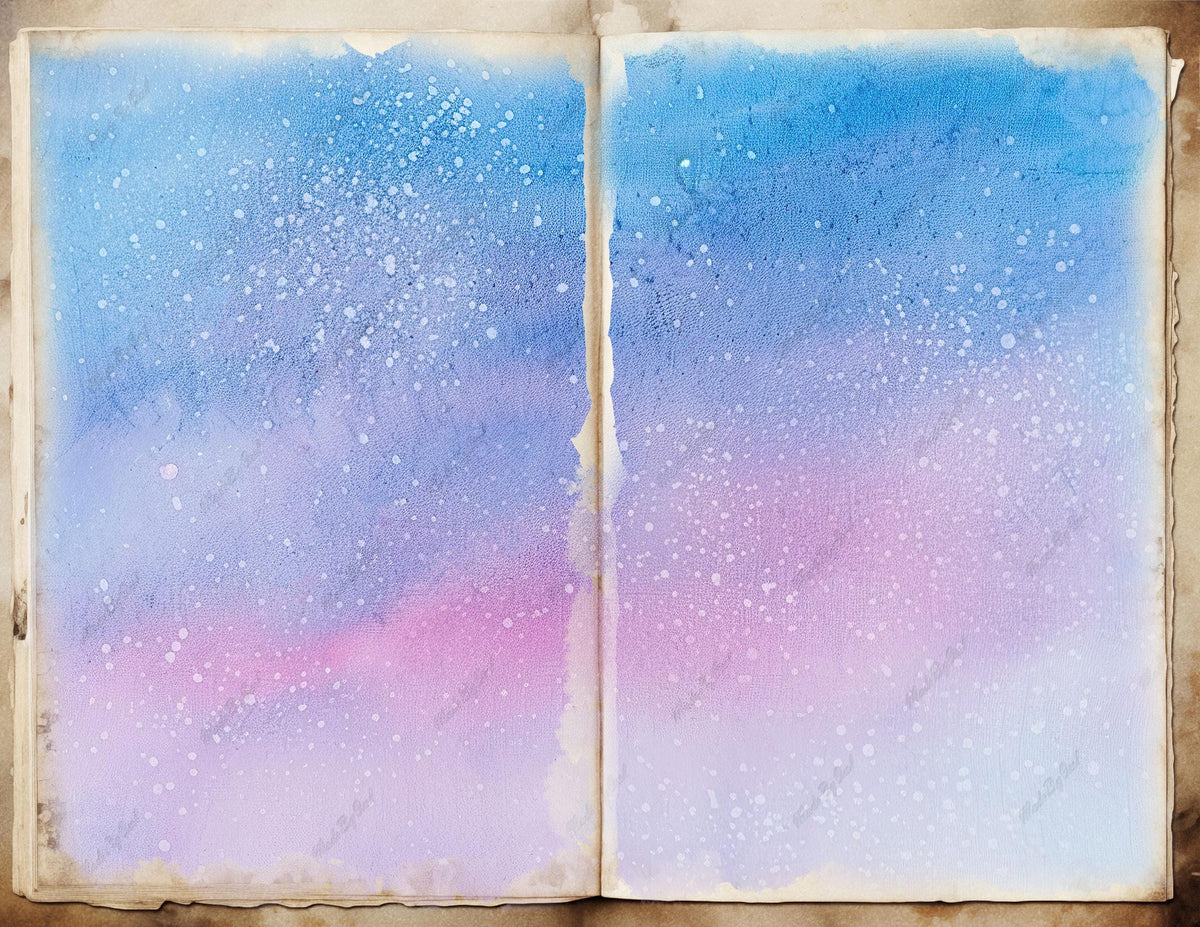 Blue and Pink Watercolor Background, Speckled Pastel Texture