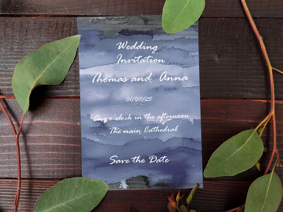 Navy Blue Watercolor Background, Seamless Digital Download