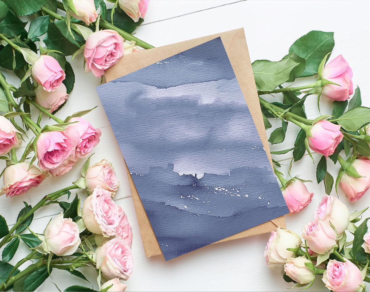Navy Blue Watercolor Background, Seamless Digital Download