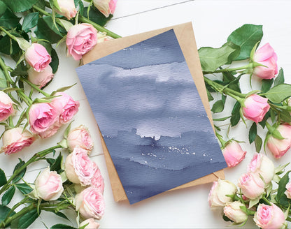 Navy Blue Watercolor Background, Seamless Digital Download