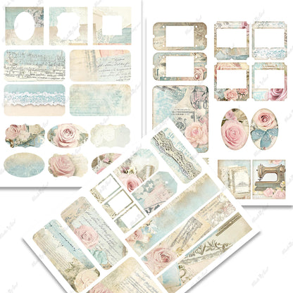 Vintage Fashion Junk Journal Kit, Digital Download