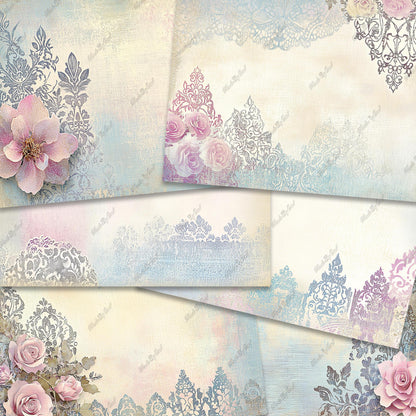 Victorian Textured Patterns, Distressed Victorian Junk Journal Paper