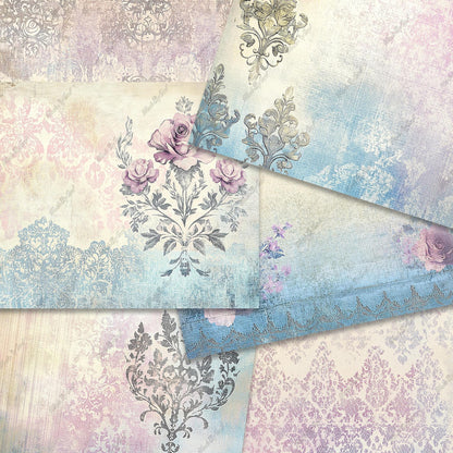 Victorian Textured Patterns, Distressed Victorian Junk Journal Paper
