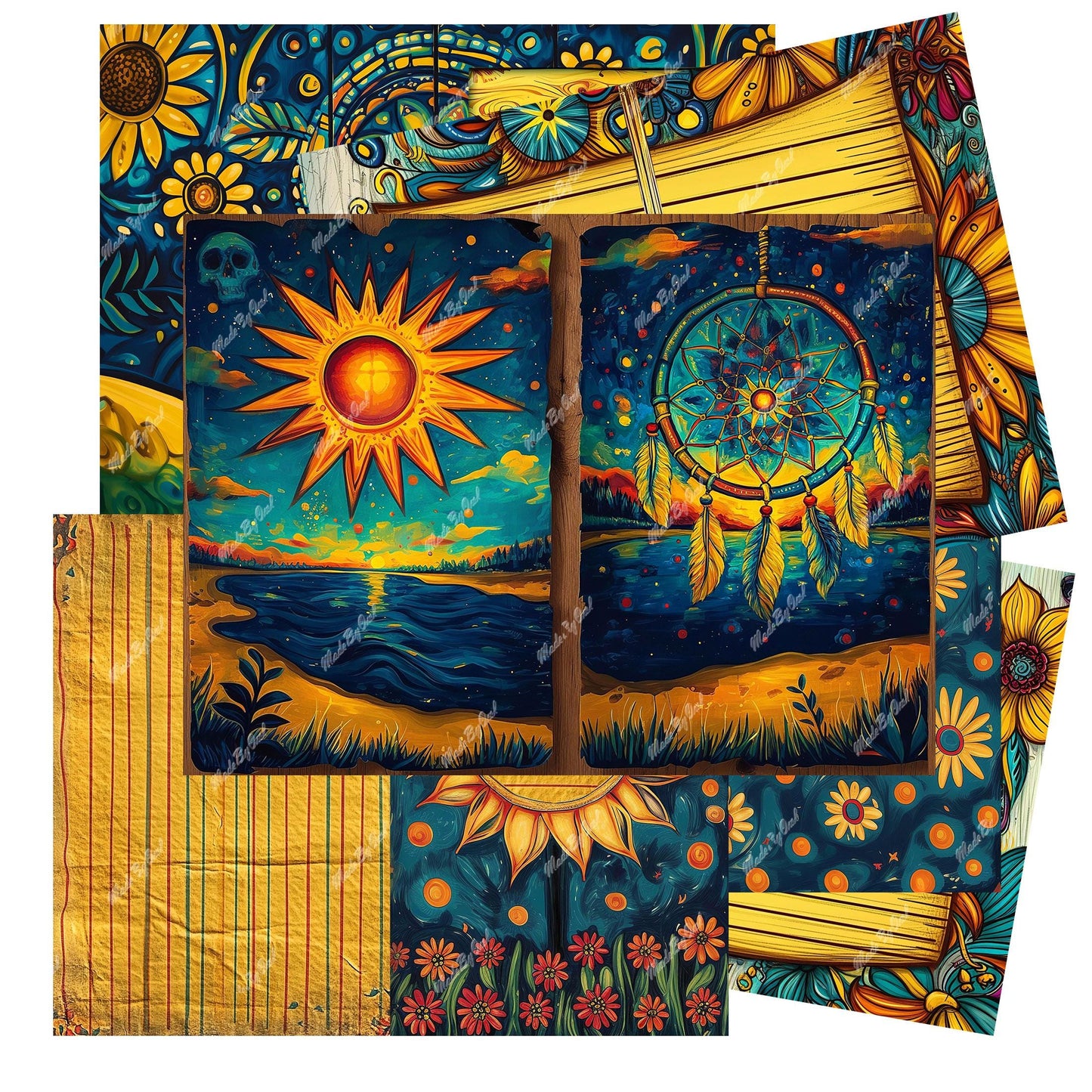 Hippie Junk Journal Kit, Whimsical Boho Printables Download