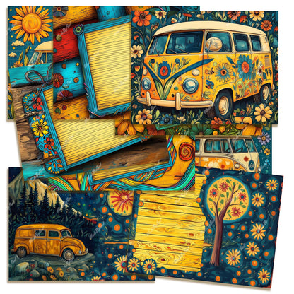 Hippie Junk Journal Kit, Whimsical Boho Printables Download