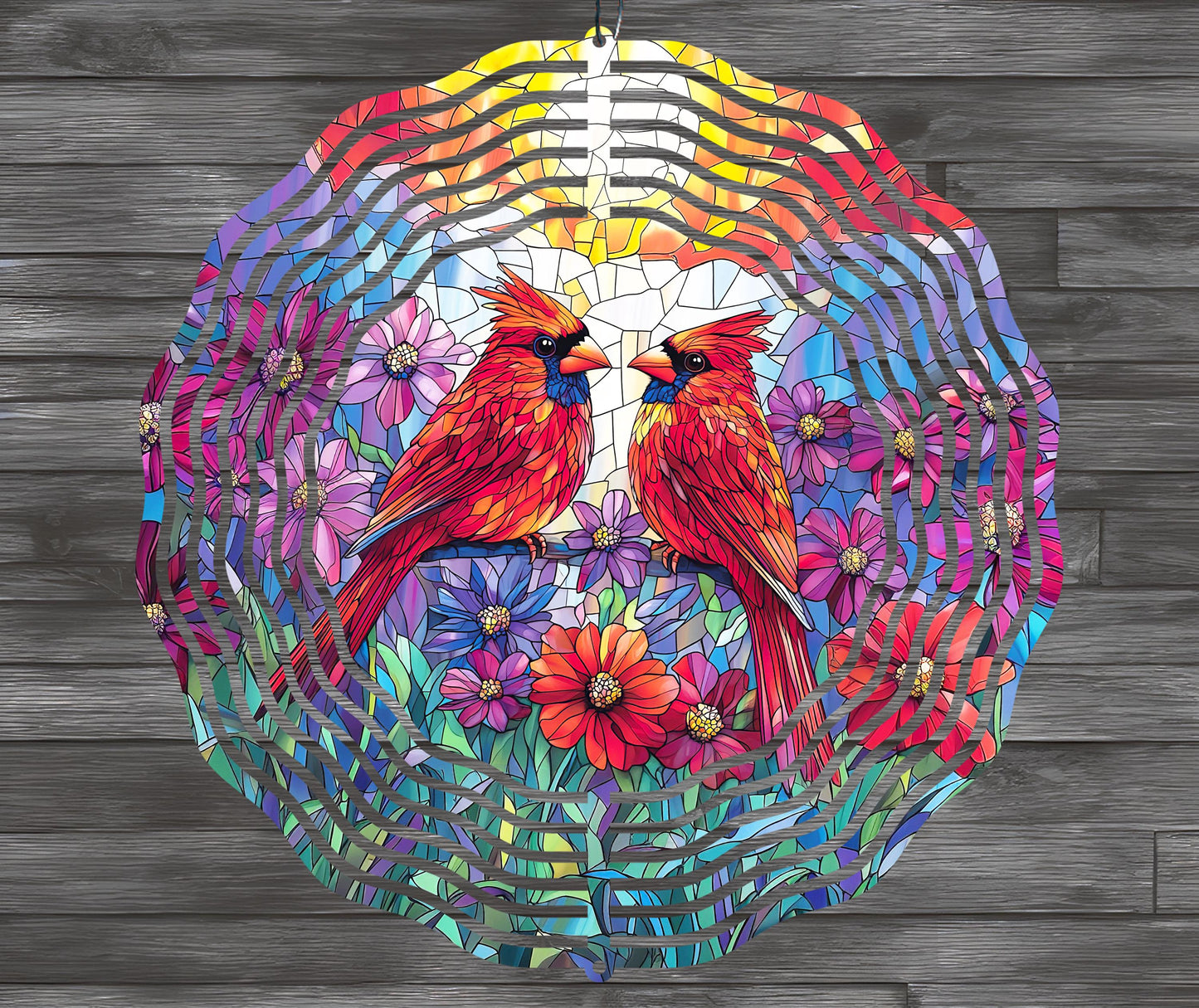 Red Cardinals Wind Spinner Sublimation Design Digital Download