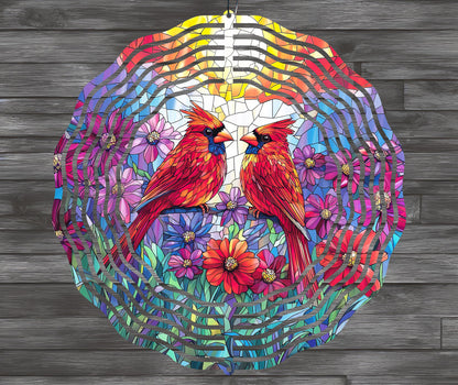 Red Cardinals Wind Spinner Sublimation Design Digital Download