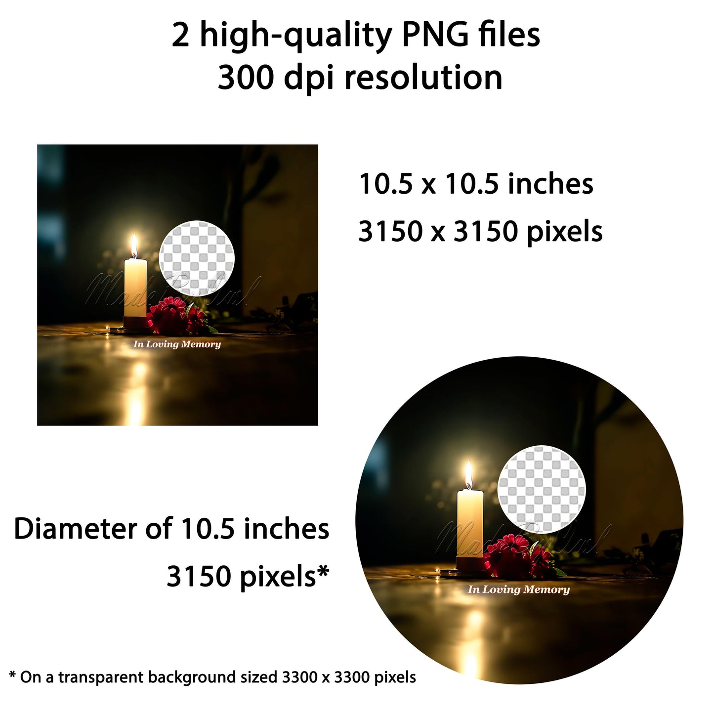 Memorial Candle Wind Spinner Sublimation Design Digital Download