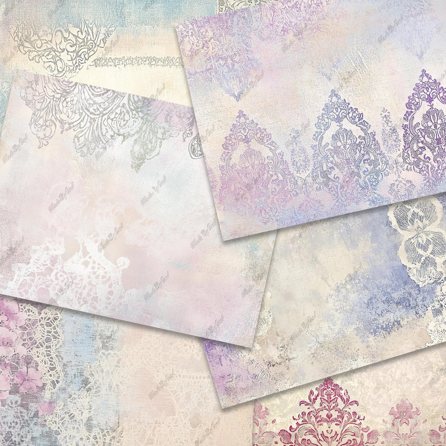 Victorian Textured Patterns, Distressed Victorian Junk Journal Paper