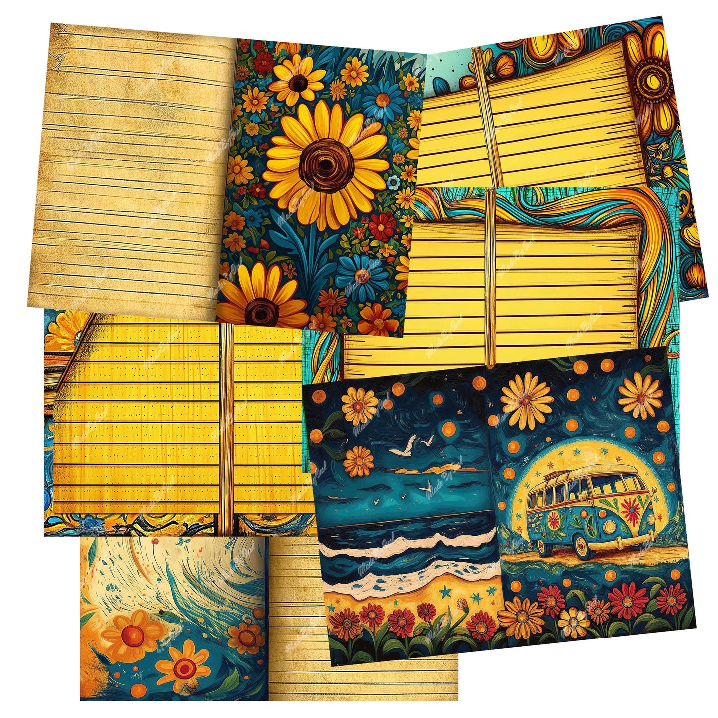 Hippie Junk Journal Kit, Whimsical Boho Printables Download