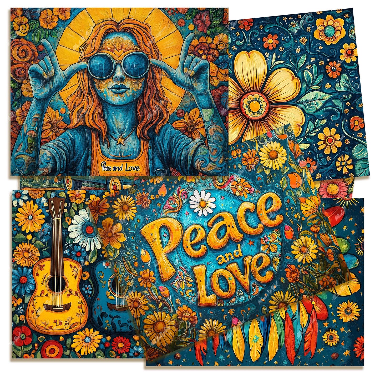 Hippie Junk Journal Kit, Whimsical Boho Printables Download