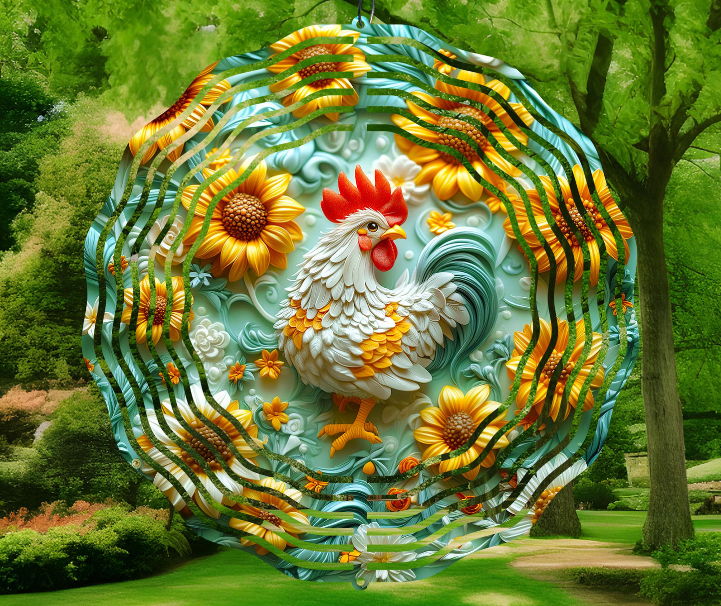 3D Rooster Wind Spinner Sublimation Design Digital Download