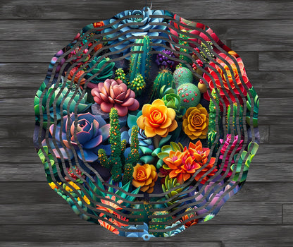 Succulent Wind Spinner Sublimation Design Digital Download