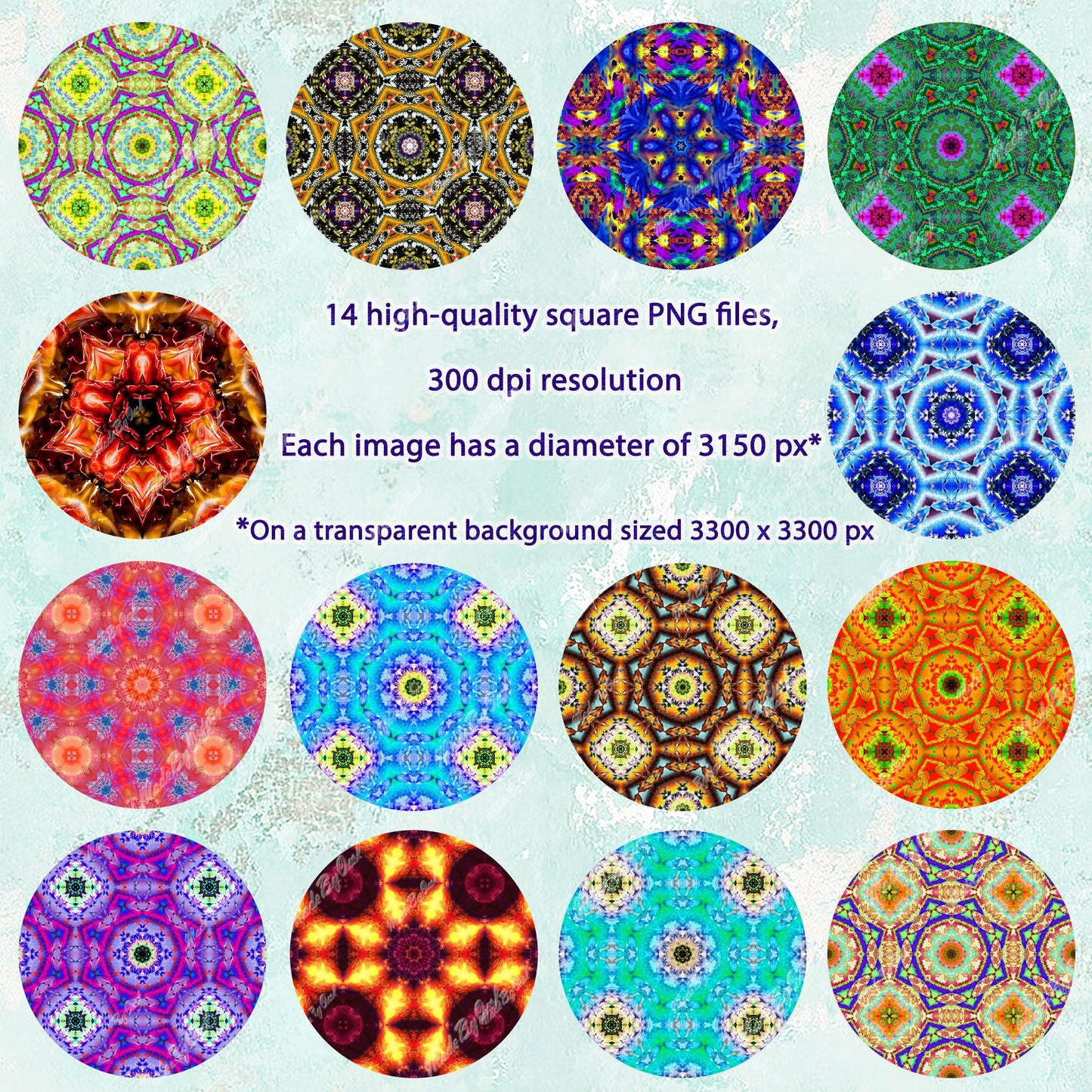 Mandala Wind Spinner Sublimation Design Bundle, Download PNGs