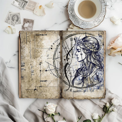Zodiac Junk Journal Kit, Astrology Printable Ephemera