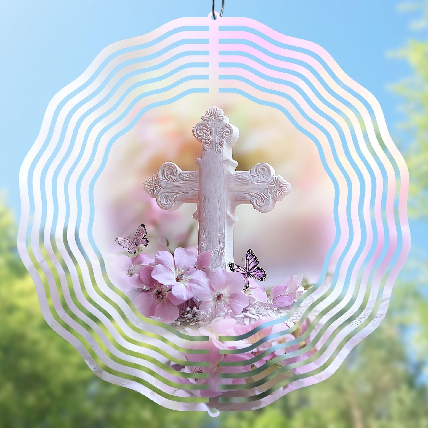 Christian Cross Wind Spinner Design – Sublimation PNG