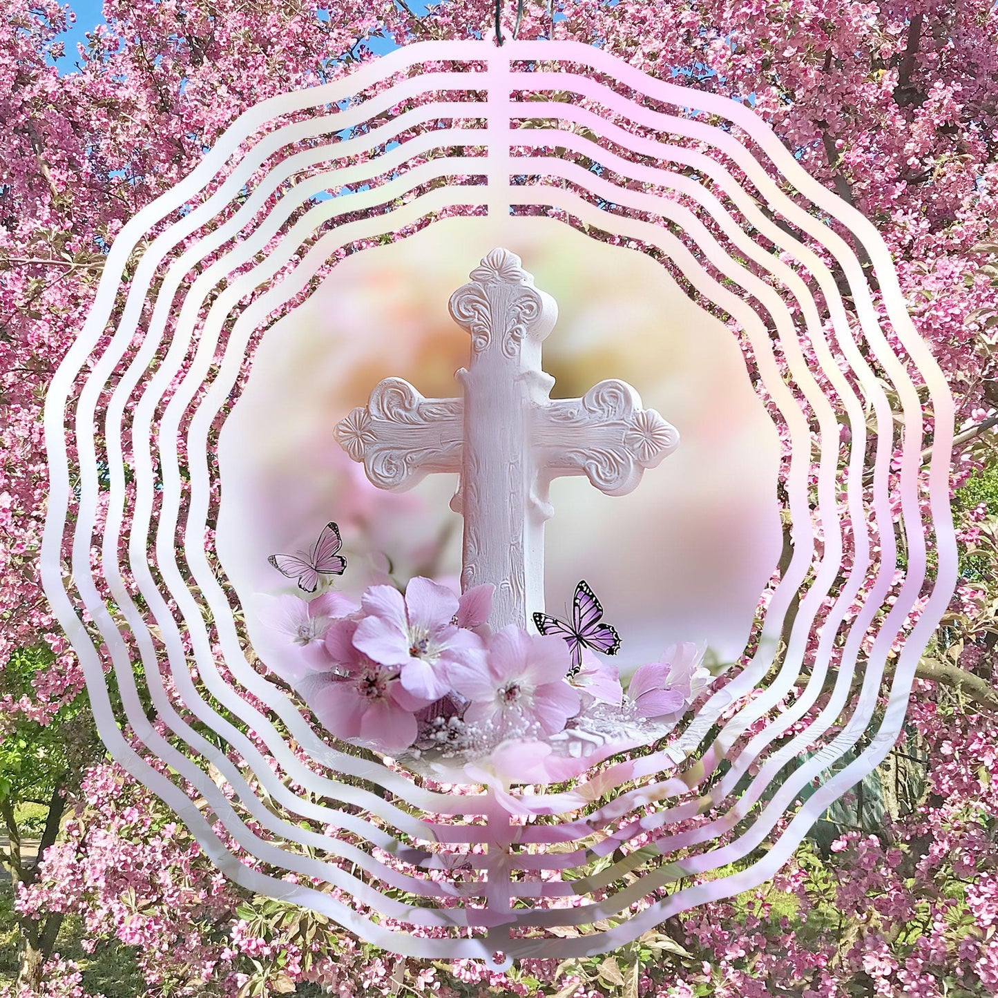 Christian Cross Wind Spinner Design – Sublimation PNG