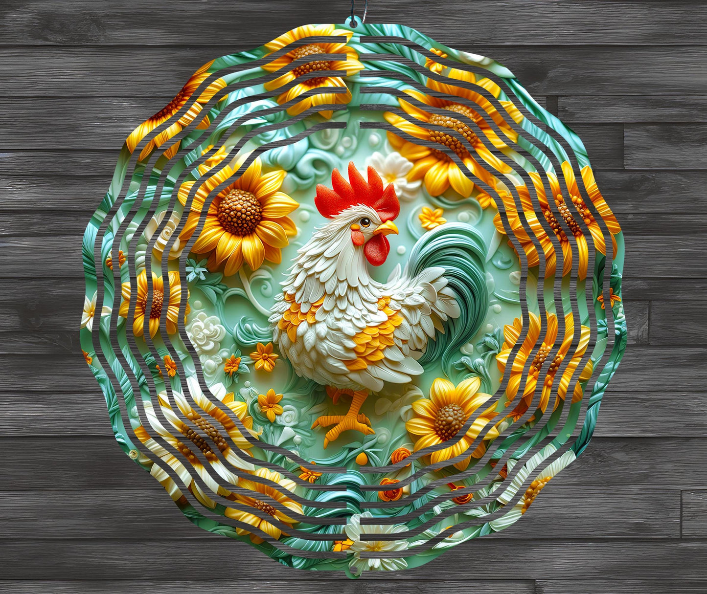 3D Rooster Wind Spinner Sublimation Design Digital Download
