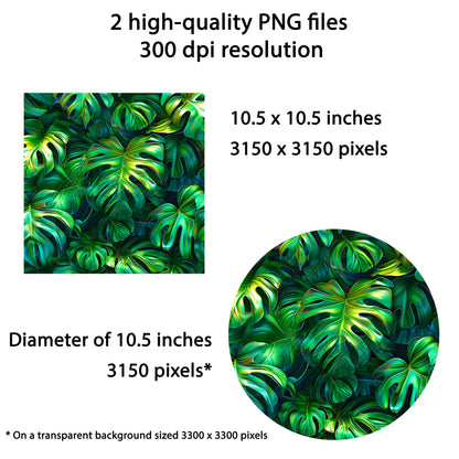 Monstera Wind Spinner Sublimation Design Download