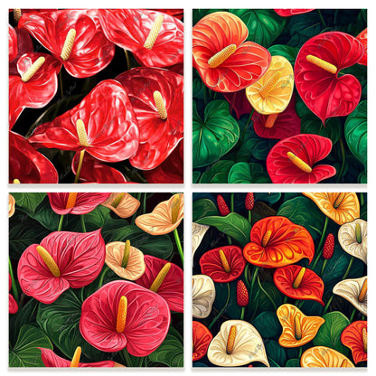Anthurium Digital Paper Pack | Seamless Digital Download