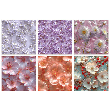 3D Floral Digital Paper Pack — Seamless Floral Patterns Download