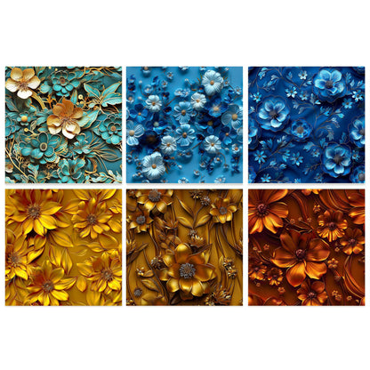 3D Floral Digital Paper Pack — Seamless Floral Patterns Download