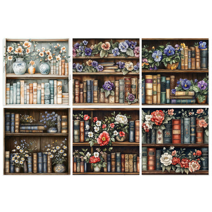 Books & Flowers Seamless Digital Paper | Instant Download