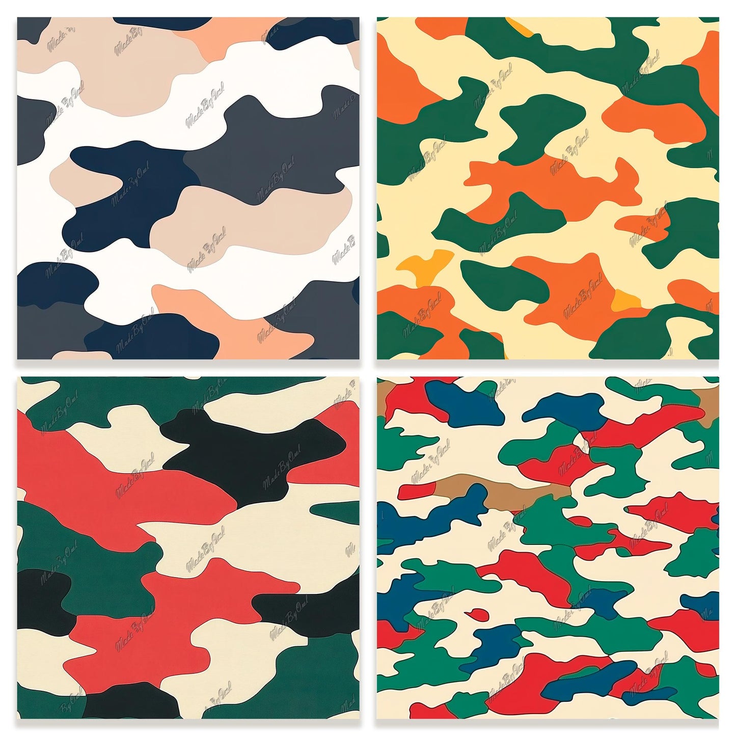 Camo Digital Paper Pack — Camouflage Seamless Pattern Pack