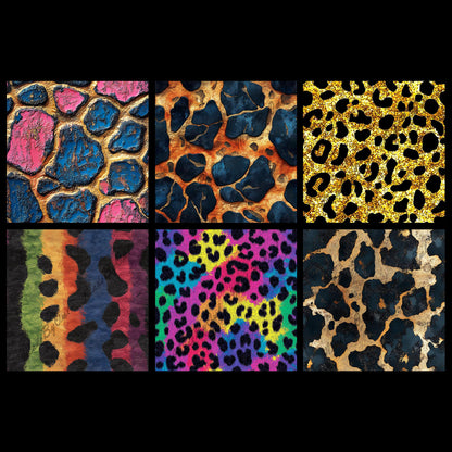 Cheetah Digital Paper Pack, Animal Print Pattern, Leopard Background