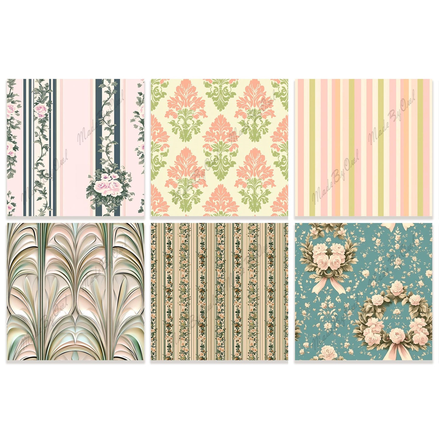 Grandmillennial Seamless Digital Paper Pack | Instant Download