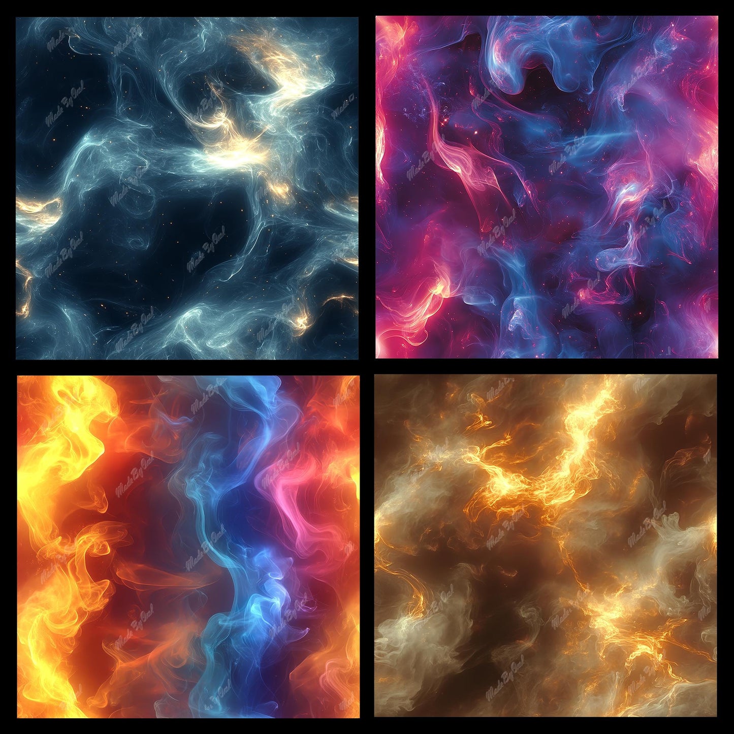 Colored Smoke Seamless Digital Paper Pack | Instant Download