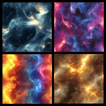 Colored Smoke Seamless Digital Paper Pack | Instant Download