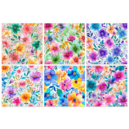 Boho Floral Seamless Pattern Digital Paper Pack Download