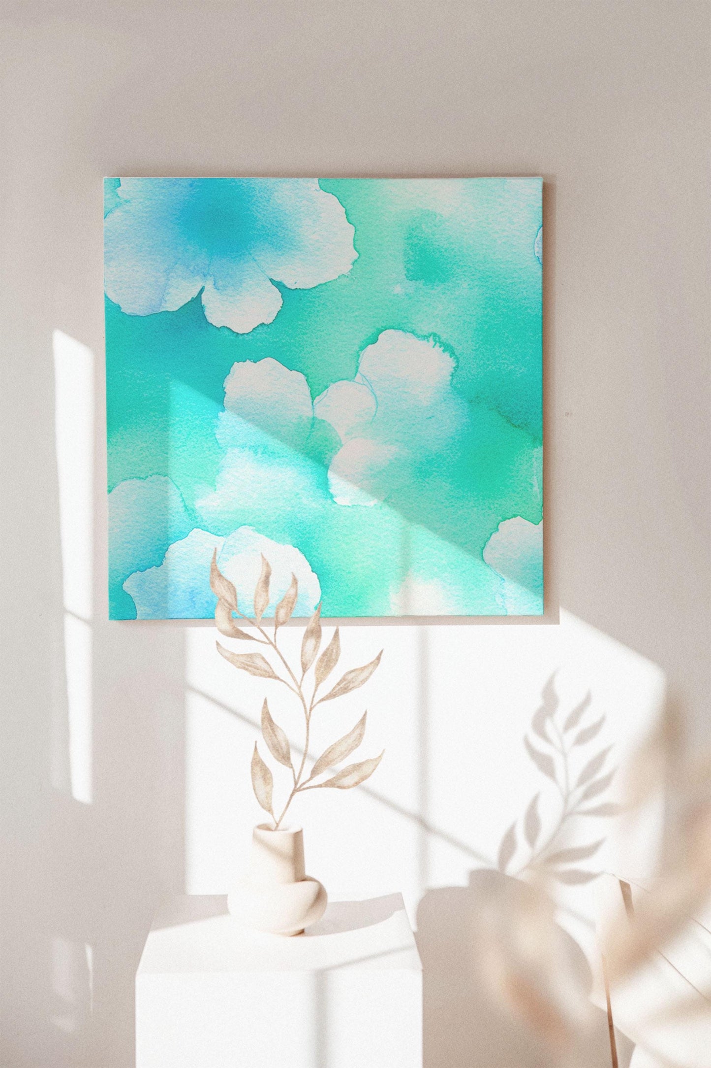 Turquoise Watercolor Background, Abstract Texture, Digital Download