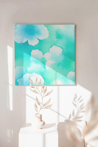 Turquoise Watercolor Background, Abstract Texture, Digital Download