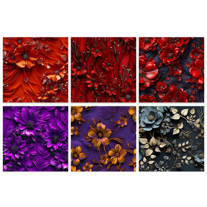 3D Floral Digital Paper Pack — Seamless Floral Patterns Download