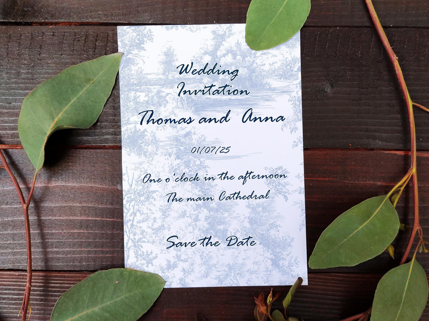 Blue Toile de Jouy Digital Paper Pack, Seamless Patterns