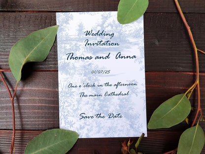 Blue Toile de Jouy Digital Paper Pack, Seamless Patterns