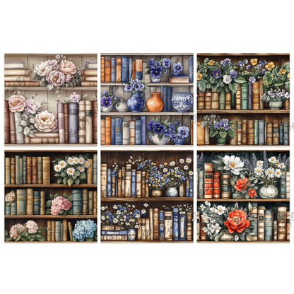 Books & Flowers Seamless Digital Paper | Instant Download