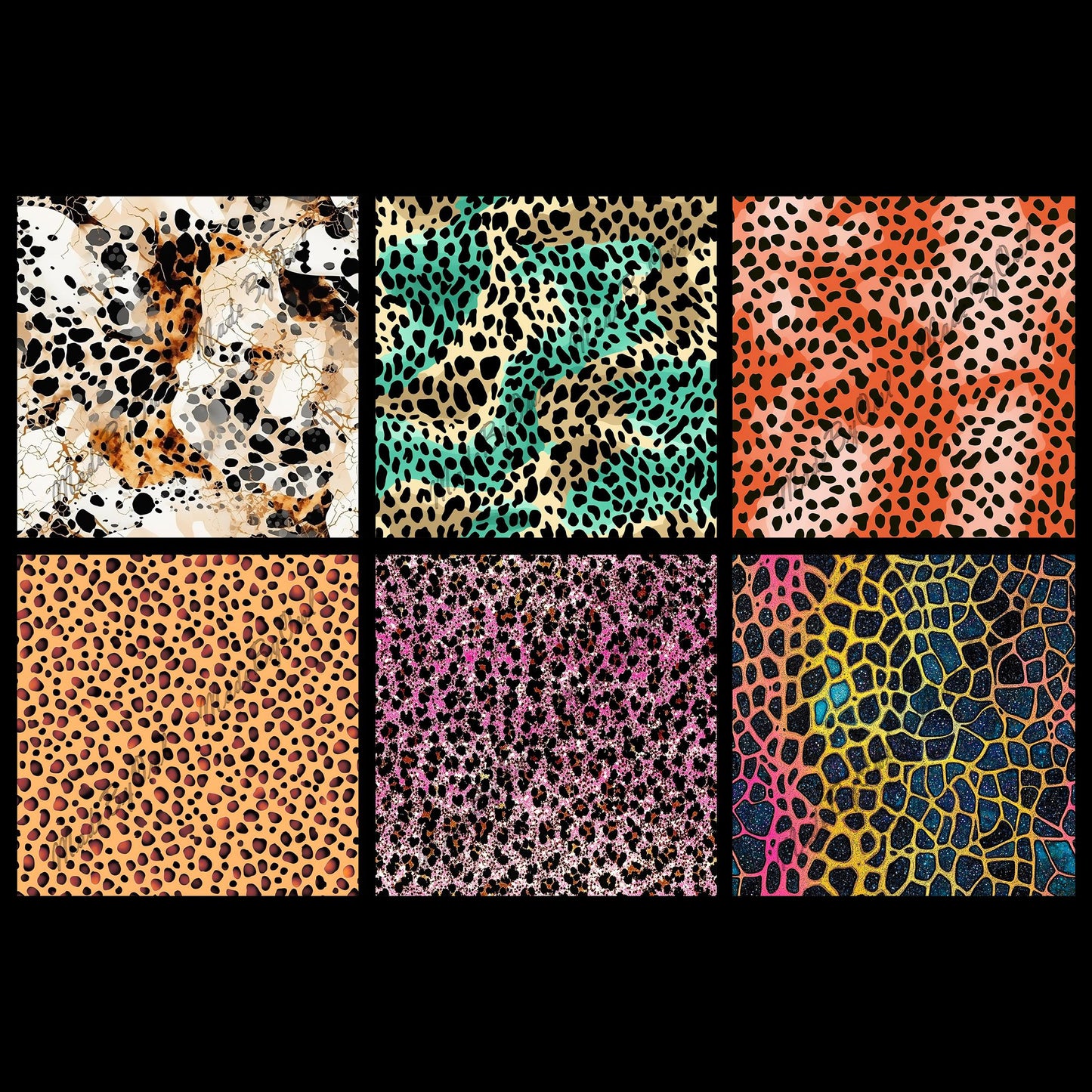 Cheetah Digital Paper Pack, Animal Print Pattern, Leopard Background