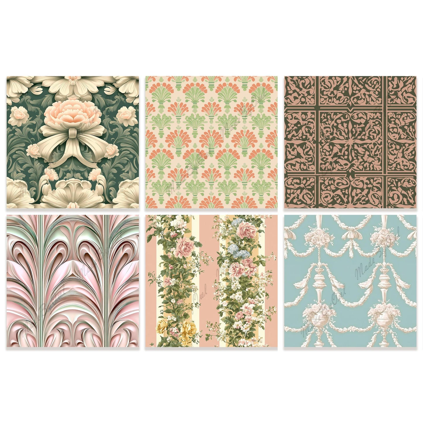 Grandmillennial Seamless Digital Paper Pack | Instant Download