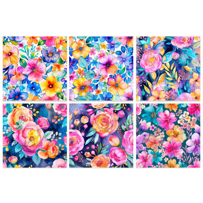 Boho Floral Seamless Pattern Digital Paper Pack Download